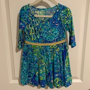 EUC size XS 2-3 Lilly Pulitzer fit and flare toddler dress. Lilly’s lagoon